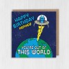 You're out of this world alien, UFO, space-themed birthday card for son, nephew, boy from parents, uncle, auntie (Size A6/A5/A4/Square 6x6") - A6: Single card - Son