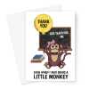 Thank You Card For Teacher - Funny Little Monkey Girl -  A5 Greeting Card - A5 Portrait - 1 Card