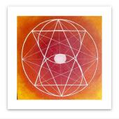 Orange Geometric Art Print 