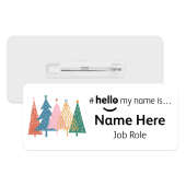 #hello my name is... Name Badge - Hand Drawn Christmas Trees