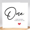 First Anniversary Card, 'One Year Down, Forever to Go' - Paper Anniversary Gift - Anniversary Gift for Husband / Wife  1st Anniversary Card