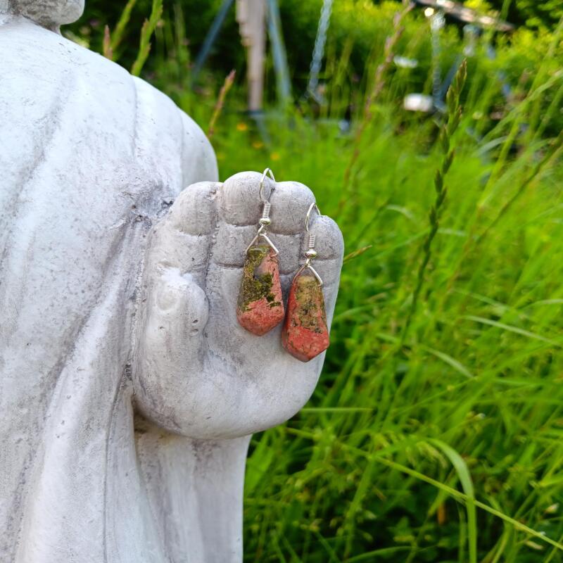 Unakite Earrings - Happiness