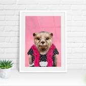 Otter in clothes, animal print, wall art