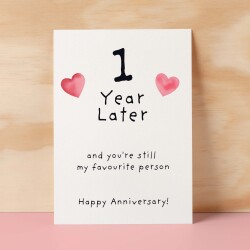 1st Wedding Anniversary Card For Wife Anniversary Card for Husband Anniversary Card For Boyfriend or Girlfriend First Anniversary Gift - Large (5x7) / Blank Message