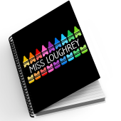 Personalised A5 Notebook - Colourful Crayon Monogram