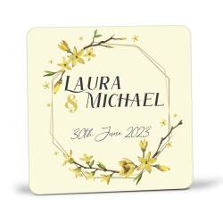 Wedding favour Coasters for guests, Custom wooden coasters