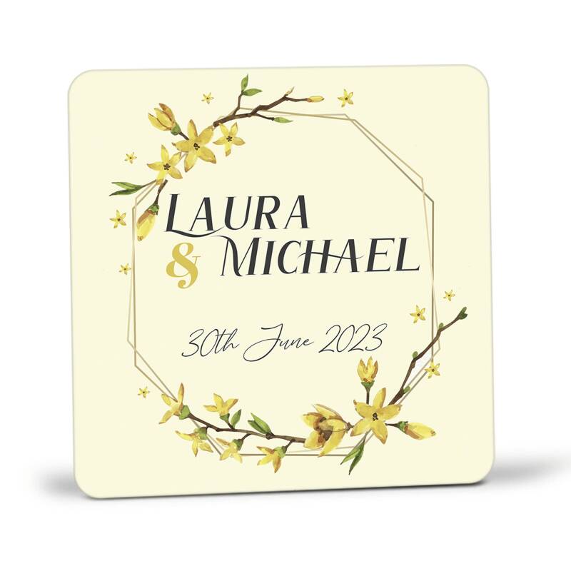 Wedding favour Coasters for guests, Custom wooden coasters