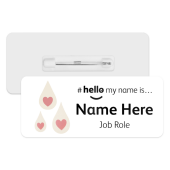 #hello my name is... Name Badge - Heart Milk Drops