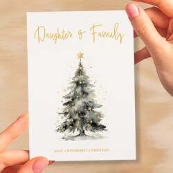 Christmas Card For Daughter and Family Card Xmas Card for Daughter Christmas Card for Loved One Daughter Family Card Christmas Tree Card - Large (5x7) / Blank Message