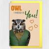 Owl, all I need is you bird in clothes anniversary card for wife, husband, girlfriend, boyfriend (Animalyser) (Size A6/A5/A4/Square 6x6") - A6: Single card