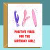 Funny Birthday Card for her - Rude personalised card for your bestie, sister, friend, colleague or anyone else, for positive birthday vibes - Blank inside - Large