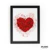 BOUQUET ROSES Heart Shape Splatter Art Print, High Gloss Print, Splash Art, Home Decor, Romantic Art, Floral Prints Custom Art - A6