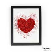 BOUQUET ROSES Heart Shape Splatter Art Print, High Gloss Print, Splash Art, Home Decor, Romantic Art, Floral Prints Custom Art