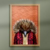 Echidna in clothes, animal print, wall art - A5 - Glossy
