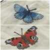 English Butterfly Stick and Stitch Washable Transfers, Peacock, Red Admiral, Orange Tip, Meadow Brown,  Common Blue, Painted Lady, Brimstone