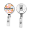 Personalised Metal ID Reel - Bright Pastel Retro Daisies