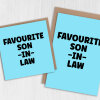 Funny favourite in laws birthday card for mother, father, son, daughter, brother or sister in law (Size A6/A5/A4/Square 6x6") - A6: Single card - Blue