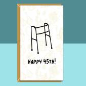 Funny 45th Birthday Card - Personalised inside - For someone turning 45 - Ideal card for Friend, Brother, Sister, Colleague - Customised