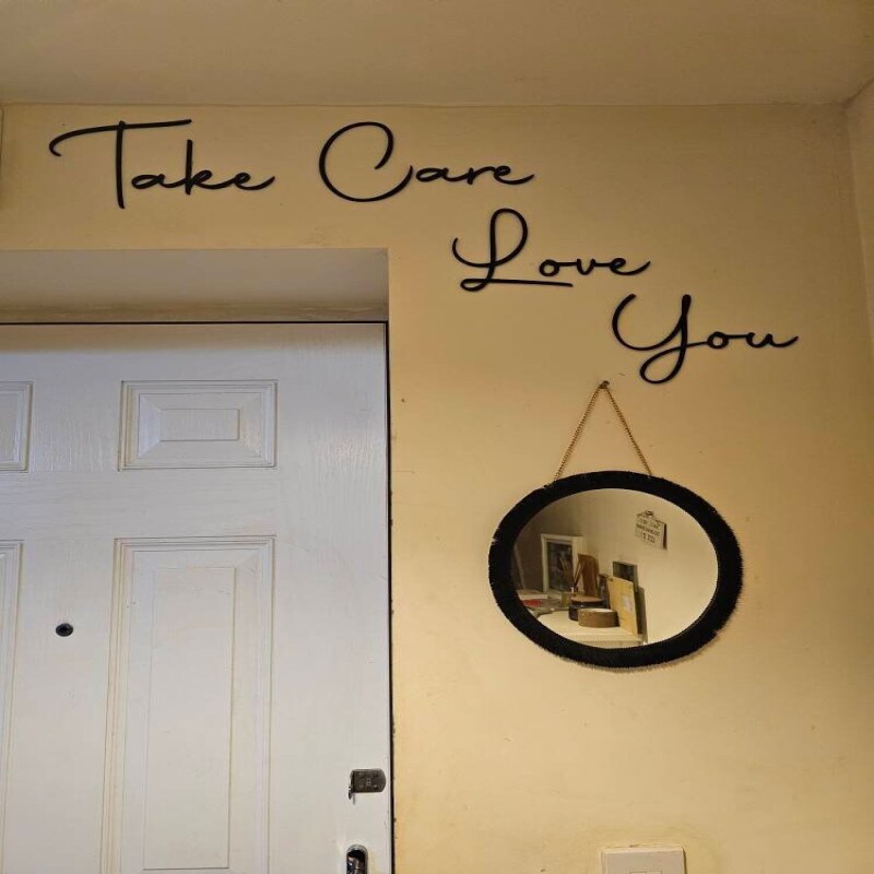 Take care love you, above door quote, wall quotes, wall decor, personalised, bespoke, custom, family quotes. Wooden letters