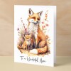 Birthday Card For Mum Card for Mothers Day Birthday Card For Her Birthday Gift For Mum Happy Birthday Card For Mum with Fox Illustration - Small (4x6) / Blank Message