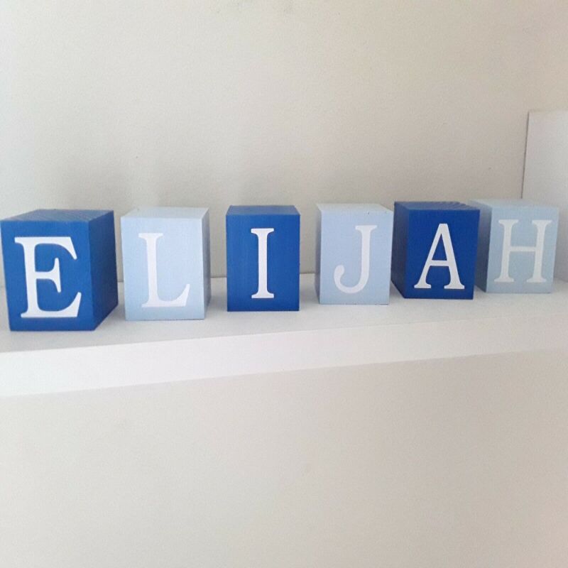 Personalised blocks,wood name blocks,new baby gift,boy name blocks (MIN ORDER 3) - 4cm