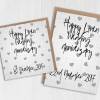 Personalised Linen (4th/four year) anniversary card: Personalised with date (Size A6/A5/A4/Square 6x6") - A6: Single card