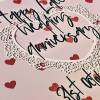 Personalised Lace (13th/13 years) anniversary card: Personalised with date (Size A6/A5/A4/Square 6x6") - A6: Single card