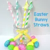 Easter Bunny Straws, Easter Table Decor, Rabbit straws, Bunny cupcake/food picks - 4 straws