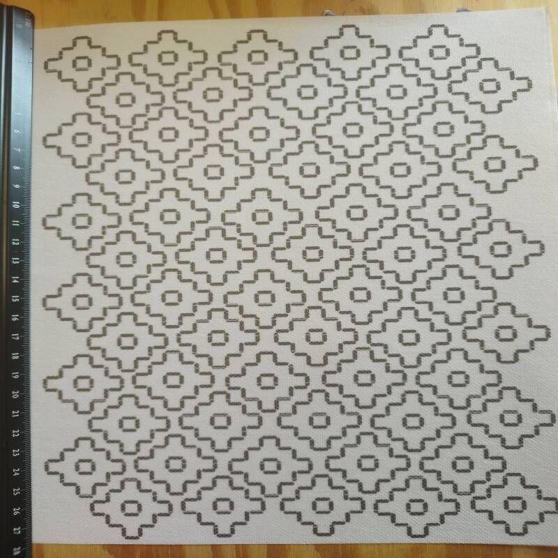 Large Washable Sashiko Transfers | Stitching Grid | Circles - 1
