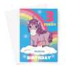 Happy Birthday Card - Cute Unicorn Age 3 Children's - A5 Greetings Card - A5 Portrait - 1 Card