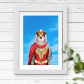 Falcon in clothes, animal print, wall art