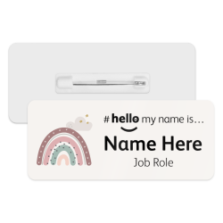 #hello my name is... Name Badge - Boho Rainbow with Cloud & Stars