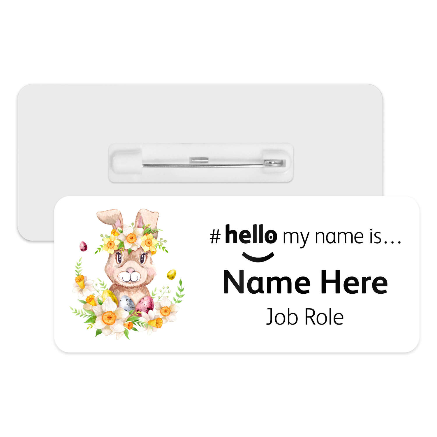 #hello my name is... Name Badge - Floral Easter Bunny