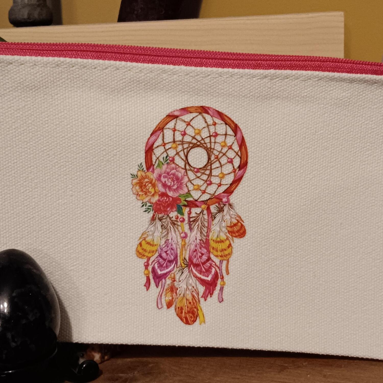 Dreamcatcher Pink zip up case