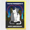 You're purrrrrfect funny, cute, cat, cats, couple anniversary card for wife, husband, girlfriend, boyfriend, partner (Size A6/A5/A4) - A6: Single card