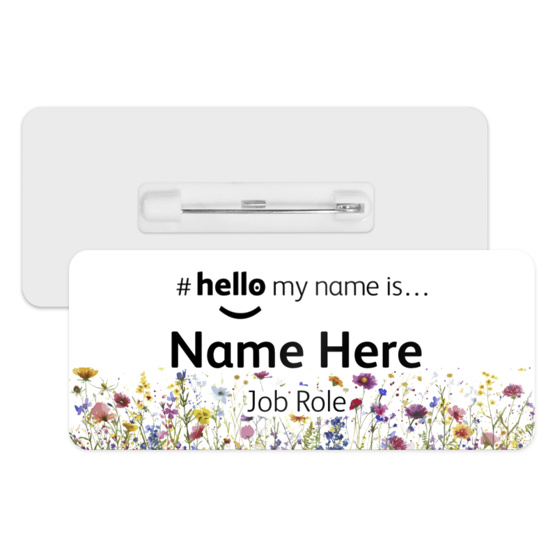 #hello my name is... Name Badge - Wildflower Border