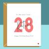 28th Birthday Card - personalised - for girlfriend, wife, Fiance - The one I love - 28 year old - Blank inside - Small