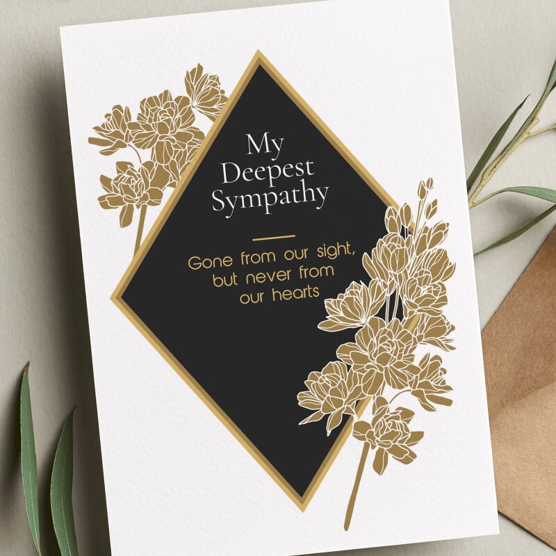 Sympathy Card - Deepest Sympthay Card. Sorry for your loss Card - Floral Sympathy Card - Sorry for your loss card, With Sympathy Cards - A6 - 4.1″ x 5.8″ - Single Card