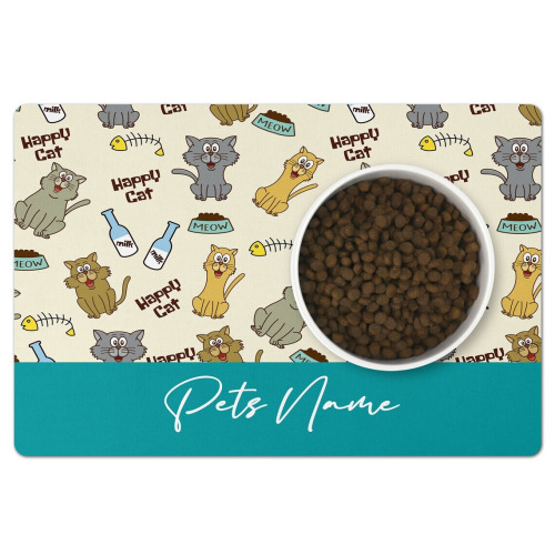 Cat Bowl Mat, Personalised Pet Bowl Mat
