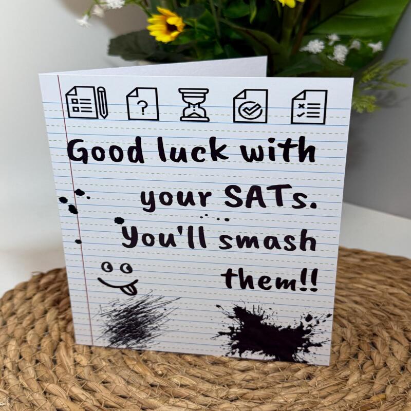 Handmade SATs Good Luck Card