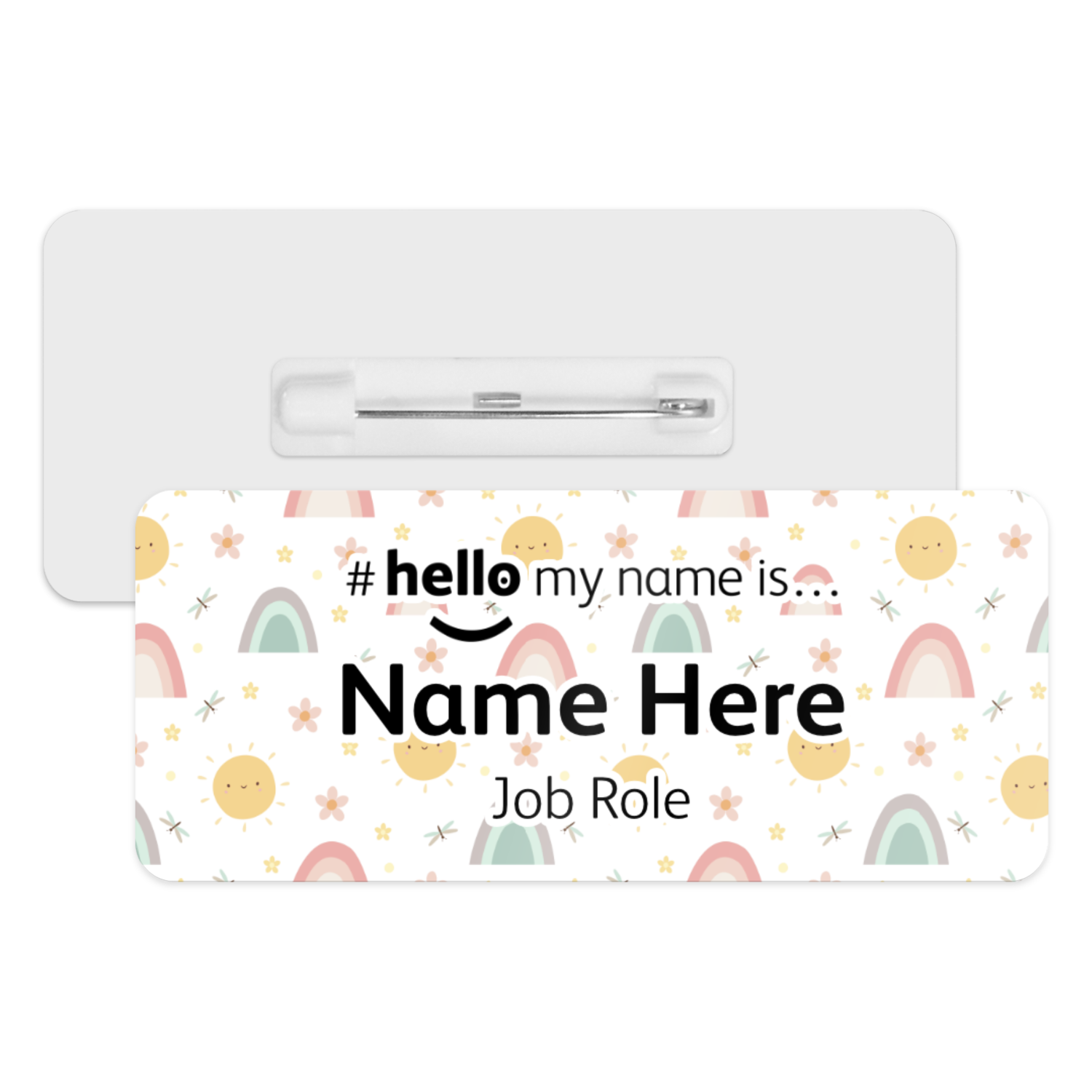 #hello my name is... Name Badge - Cute Summer Pattern