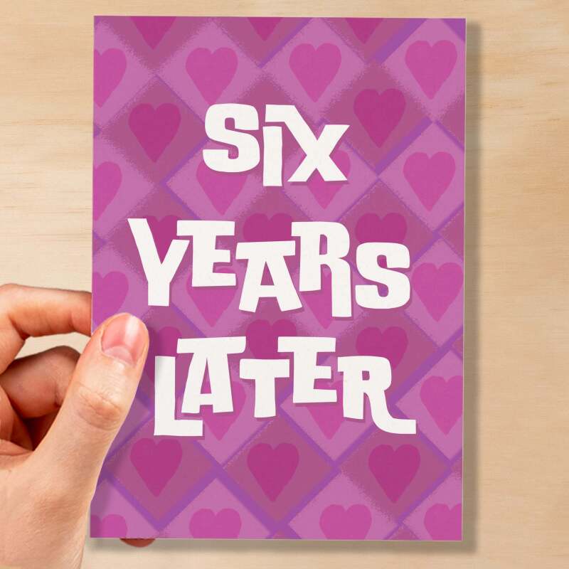 6th Wedding Anniversary Card For Wife Anniversary Card for Husband Anniversary Card For Boyfriend or Girlfriend Sixth Anniversary Gift - Large (5x7) / Blank Message