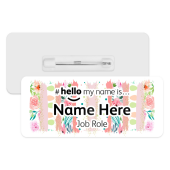 #hello my name is... Name Badge - Floral Easter Brush Strokes