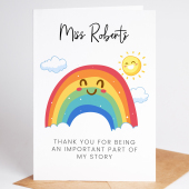 Teacher Thank You Card, Thank You for Being a Part of my Journey