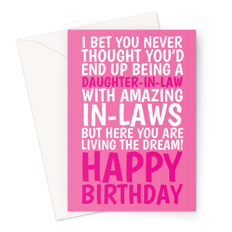 Funny Birthday Card For Daughter-In-Law From In-Laws - A5 Portrait - 1 Card