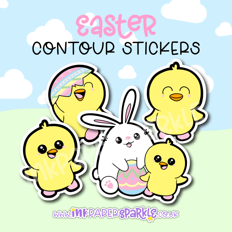 Easter Contour Cut Stickers ChubbiChick - Default Title