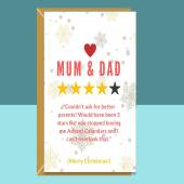 Funny Mum & Dad Christmas Card - Ideal for your parents this Xmas - Greetings Card - Can be Personalised inside