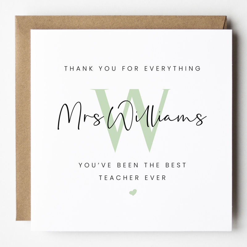 Thank You For Everything, You've Been The Best Teacher Ever, Personalised Teacher Card