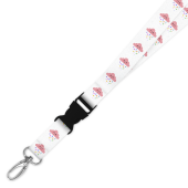 Double Breakaway Lanyard - Cute Pink Rain Cloud