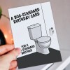 A bog standard birthday card for a bog standard brother, sister, mum, dad funny personalised toilet humour (Size A6/A5/A4/Square 6x6") - A6: Single card